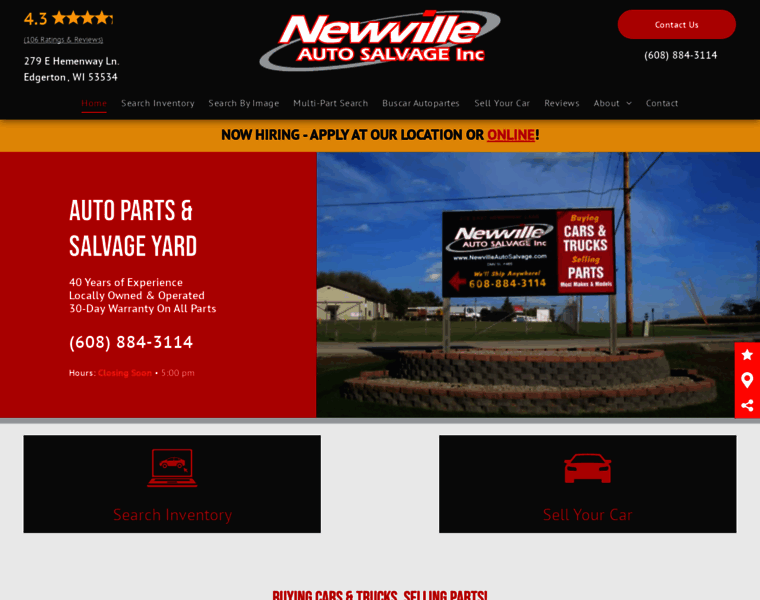 Newvilleautosalvage.com thumbnail