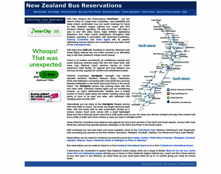 Newzealandbusreservations.com thumbnail
