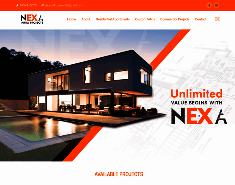 Nexainfraprojects.com thumbnail