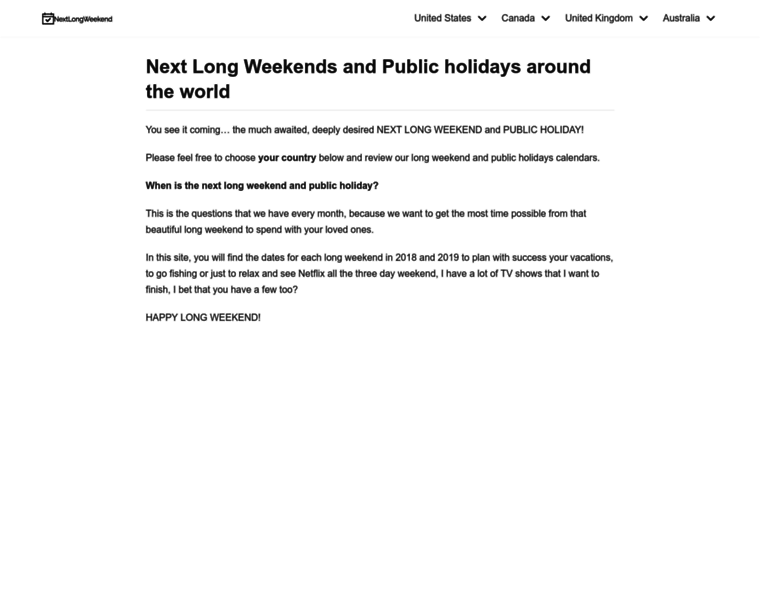 Nextlongweekend.info thumbnail