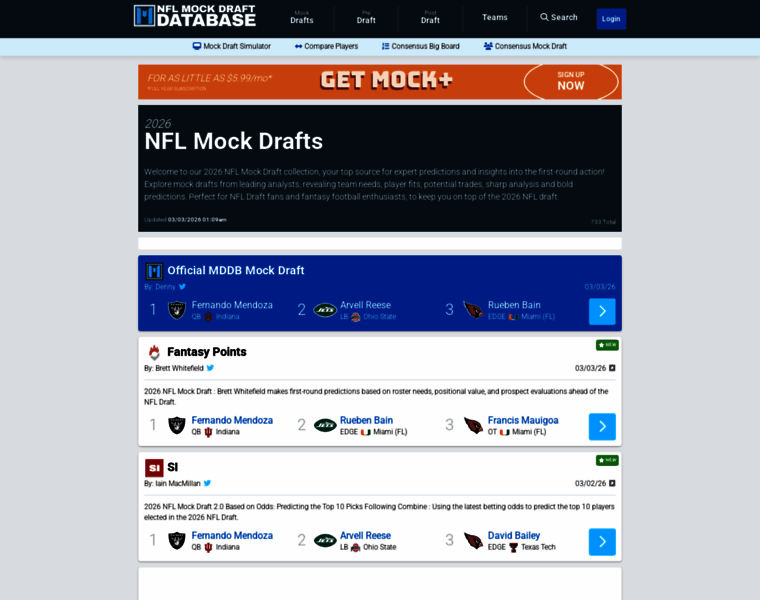nflmockdraftdatabase.com at WI. NFL Mock Draft Database
