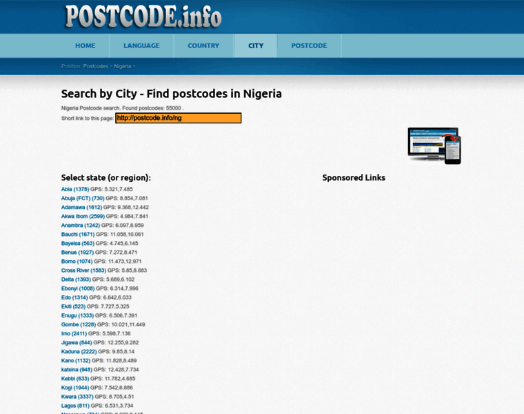 Nigeria.postcode.info thumbnail