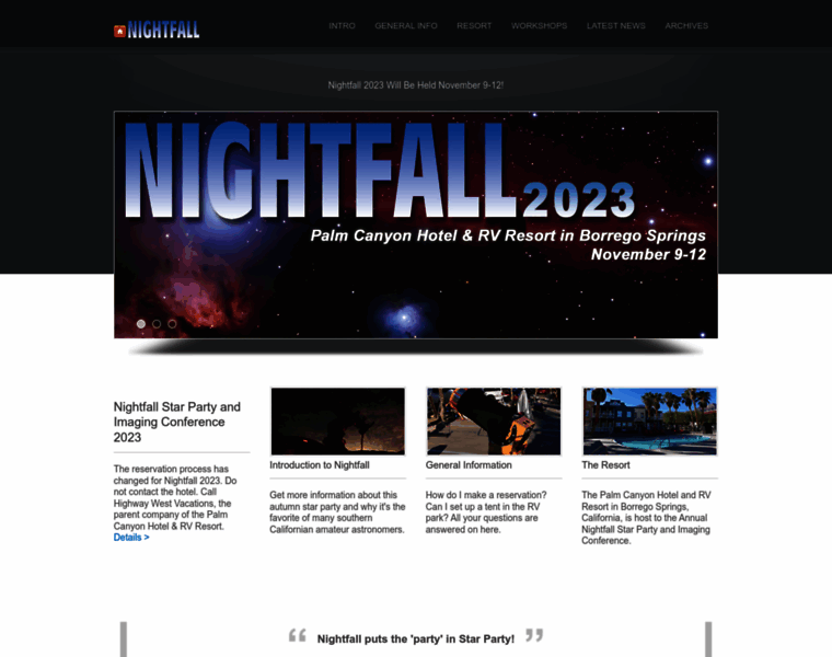 Nightfallstarparty.com thumbnail