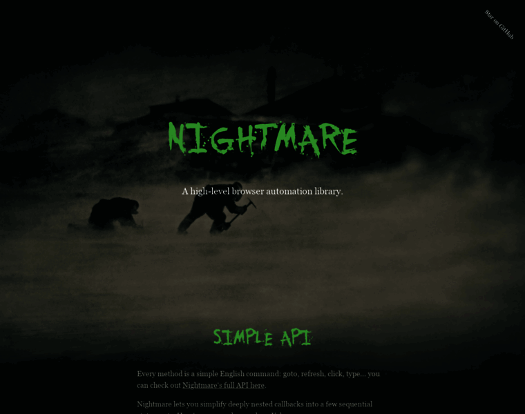 Nightmarejs.org thumbnail