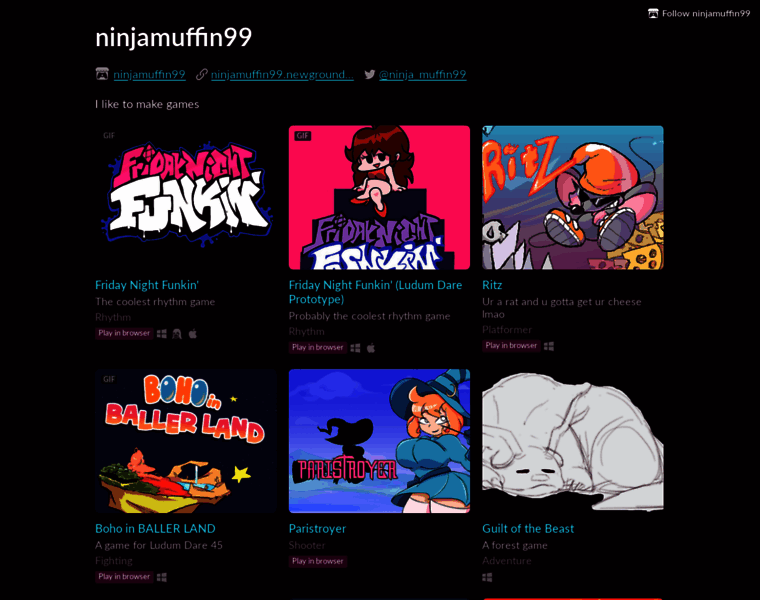 Ninja-muffin24.itch.io thumbnail