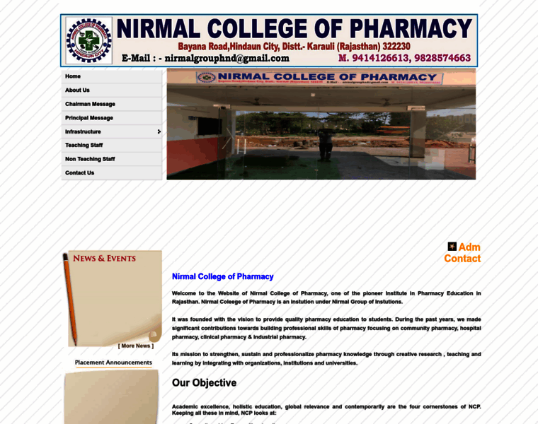 Nirmalcollegeofpharmacy.com thumbnail
