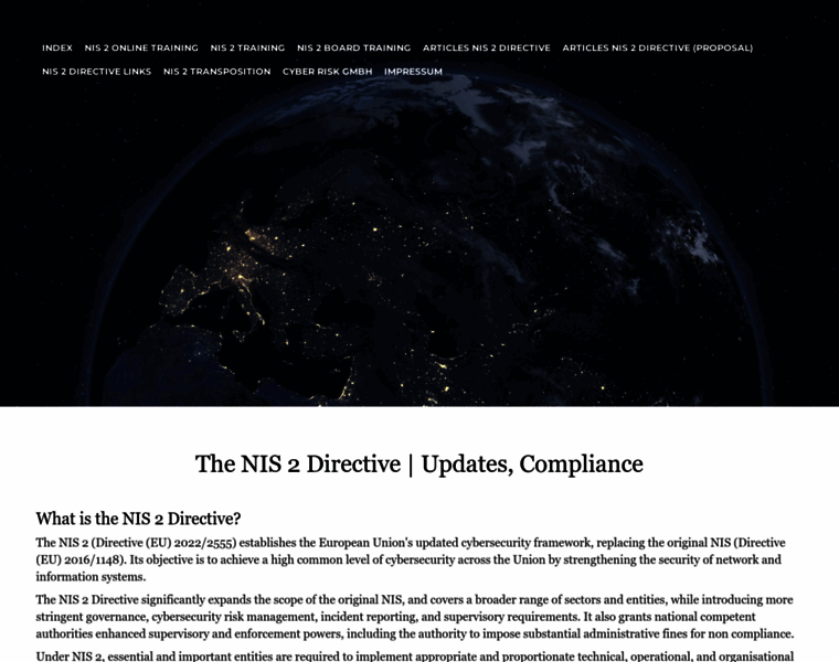nis-2-directive.com at WI. The NIS 2 Directive | Updates, Compliance ...