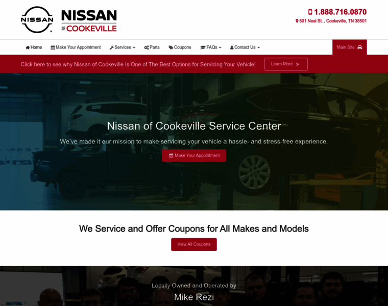 Nissanofcookevilleservice.com thumbnail