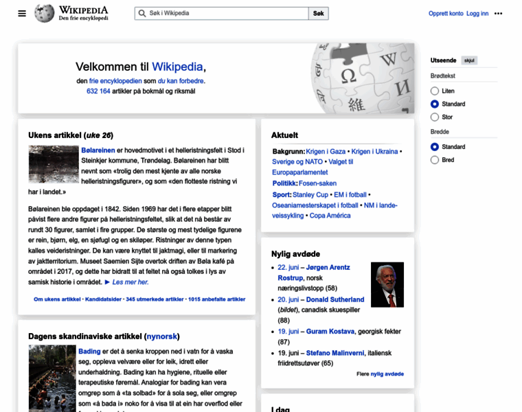 No.wikipedia.org thumbnail