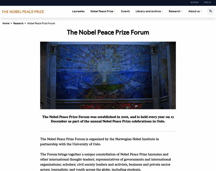 Nobelpeaceprizeforum.org thumbnail