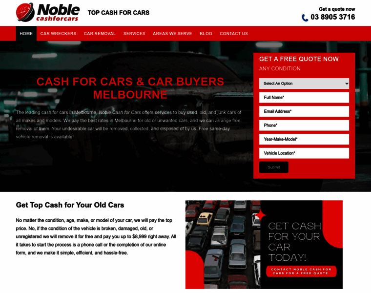 Noblecashforcars.com.au thumbnail