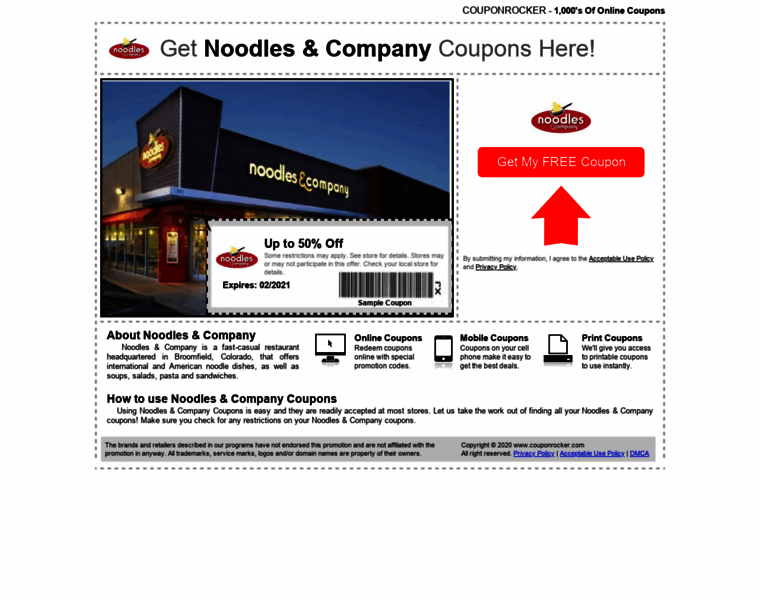 Noodlescompany.couponrocker.com thumbnail