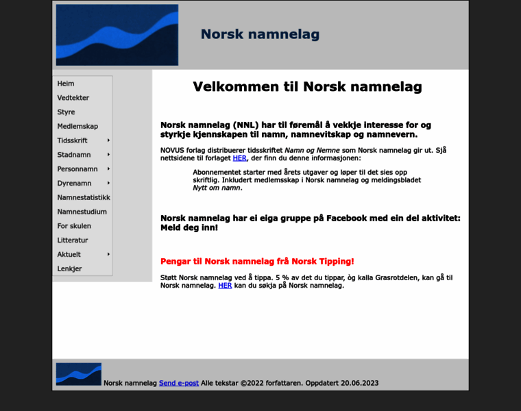 Norsknamnelag.no thumbnail
