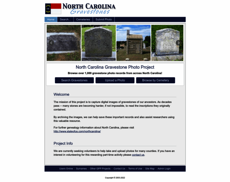 Northcarolinagravestones.org thumbnail