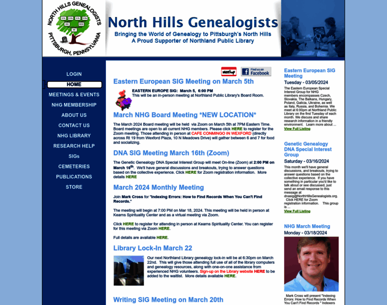 Northhillsgenealogists.org thumbnail
