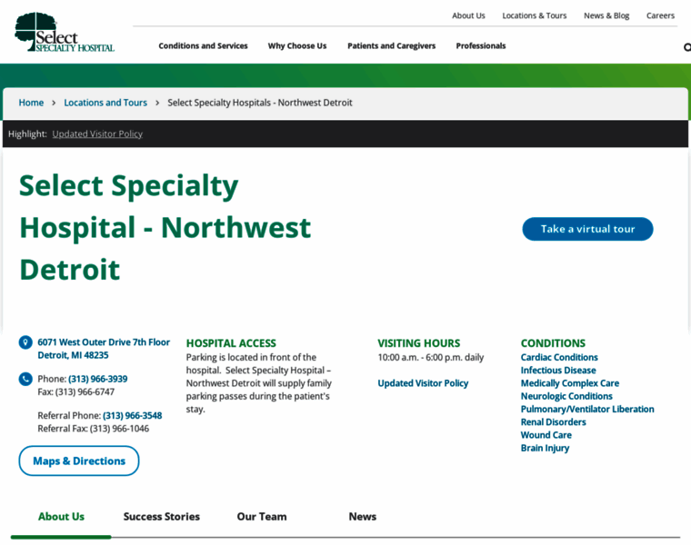Northwestdetroit.selectspecialtyhospitals.com thumbnail