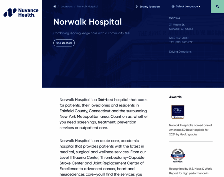 Norwalkhospital.org thumbnail