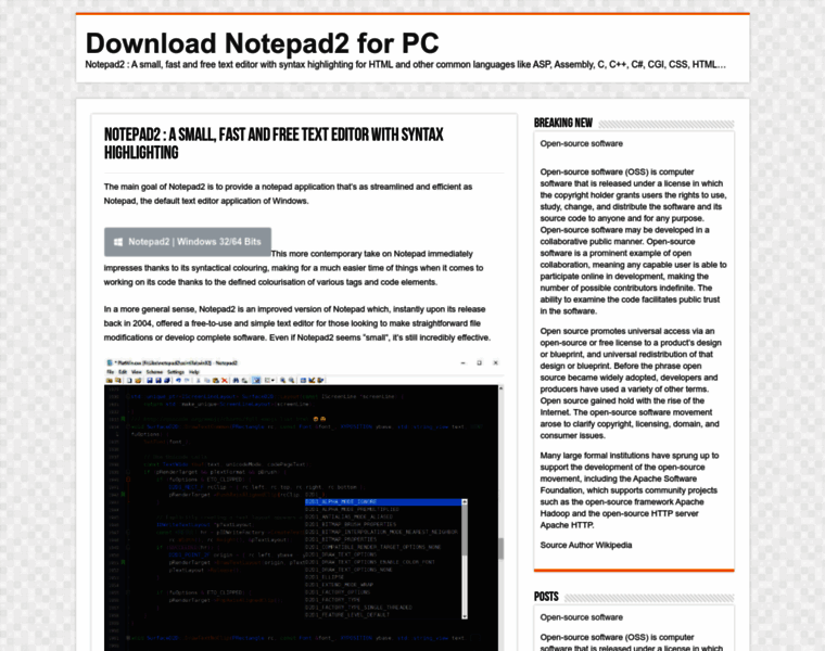 Notepad2.com thumbnail