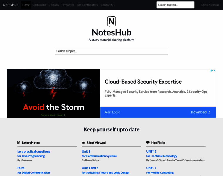 Noteshub.co.in thumbnail