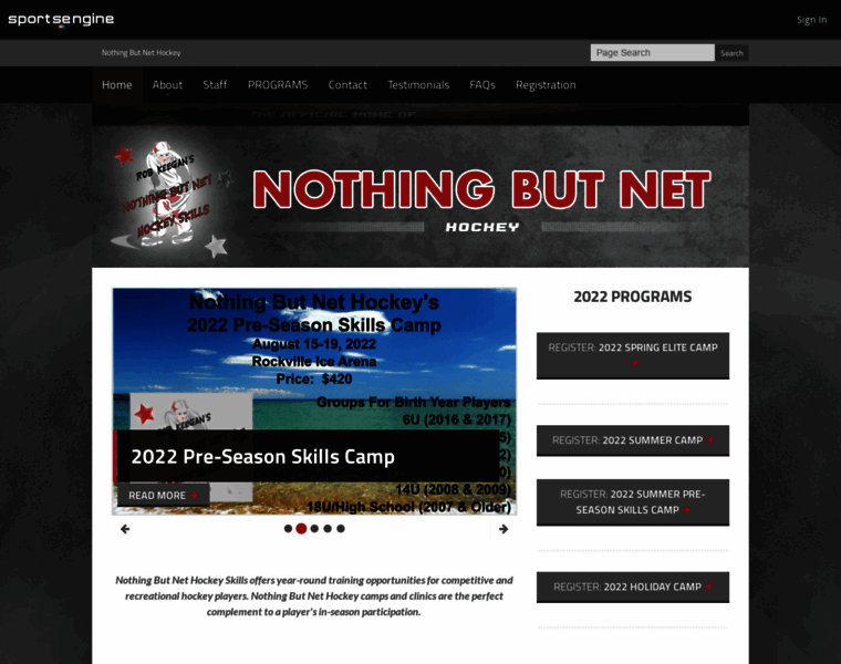 Nothingbutnethockey.com thumbnail