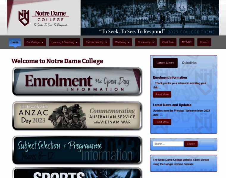 Notredame.vic.edu.au thumbnail