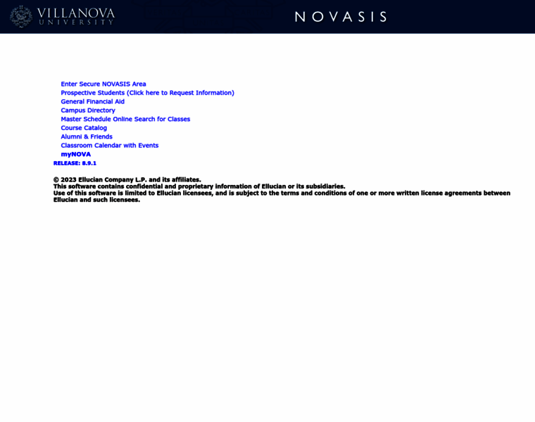 Novasis.villanova.edu thumbnail