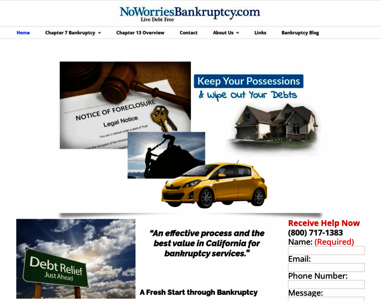 Noworriesbankruptcy.com thumbnail