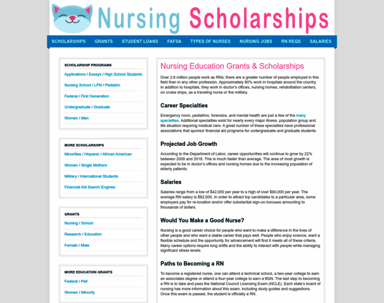 Nursingscholarships.org thumbnail