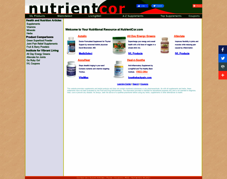 Nutrientcor.com thumbnail