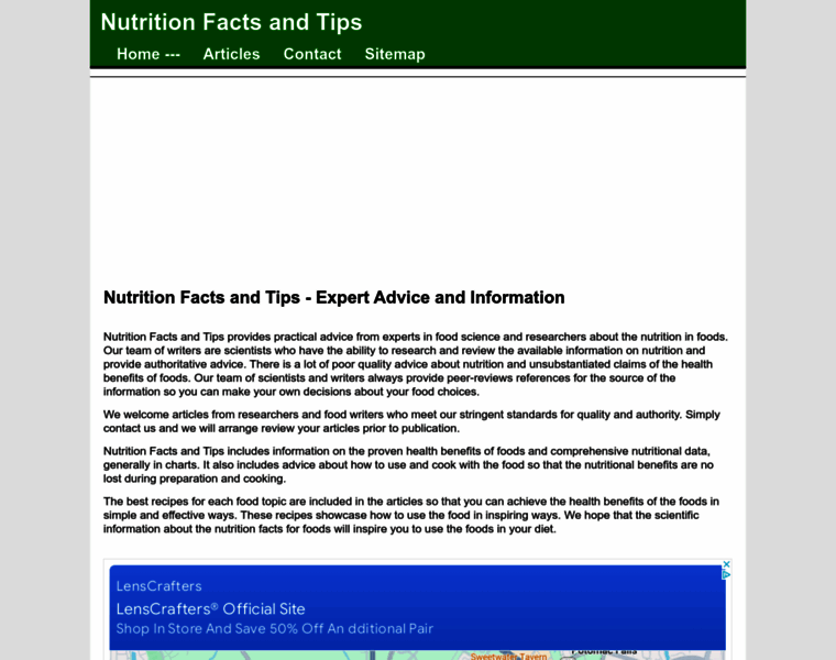 Nutritionfactstips.com thumbnail