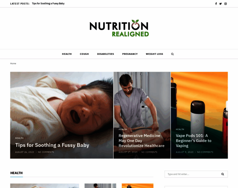 Nutritionrealigned.com thumbnail