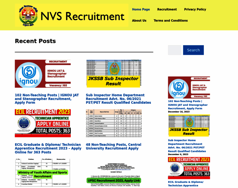 Nvsrecruitment.in thumbnail