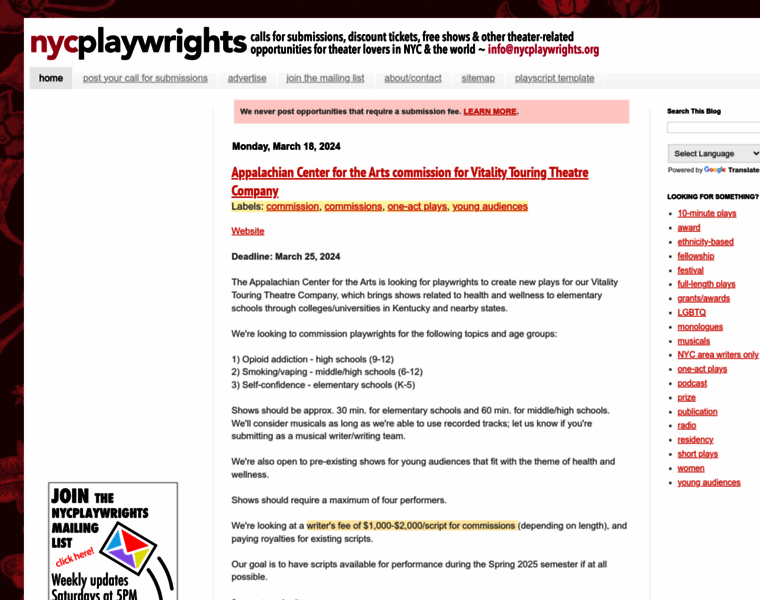 Nycplaywrights.org thumbnail