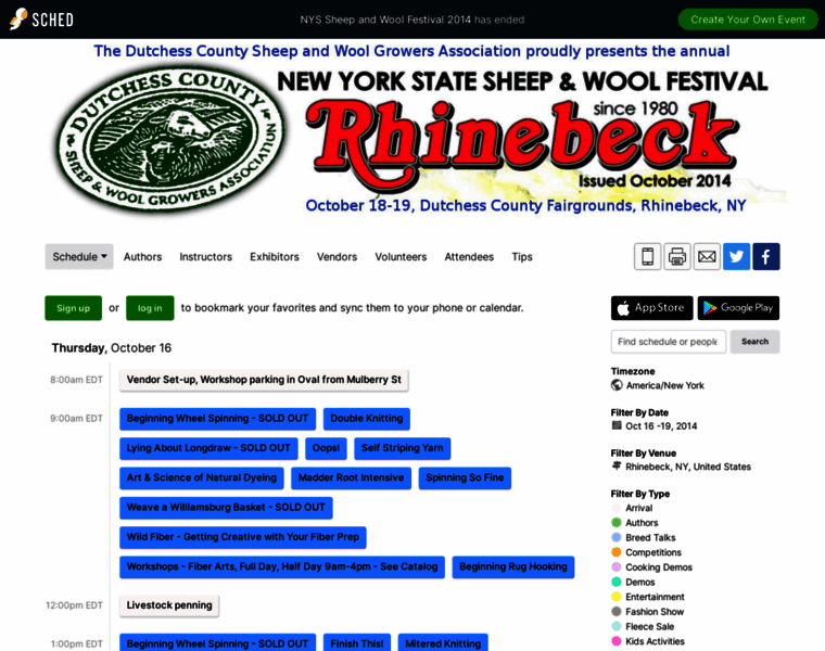 Nysheepandwoolfestival2014.sched.org thumbnail