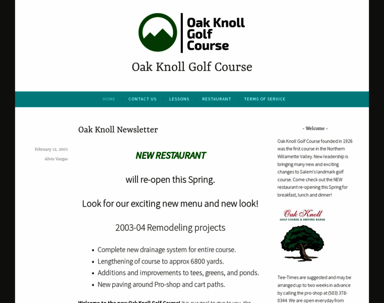 Oakknollgolfcourse.com thumbnail