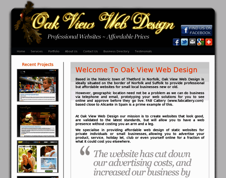Oakviewwebdesign.com thumbnail