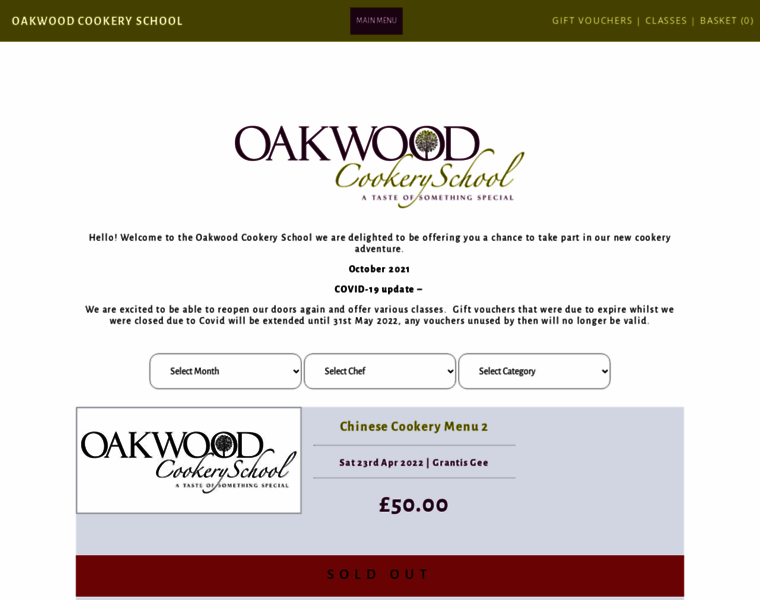 Oakwoodcookeryschool.co.uk thumbnail