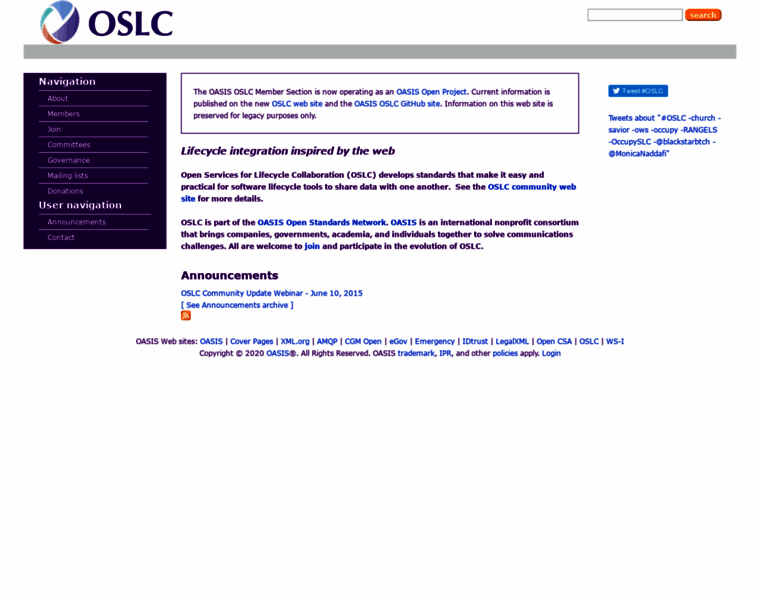 Oasis-oslc.org thumbnail