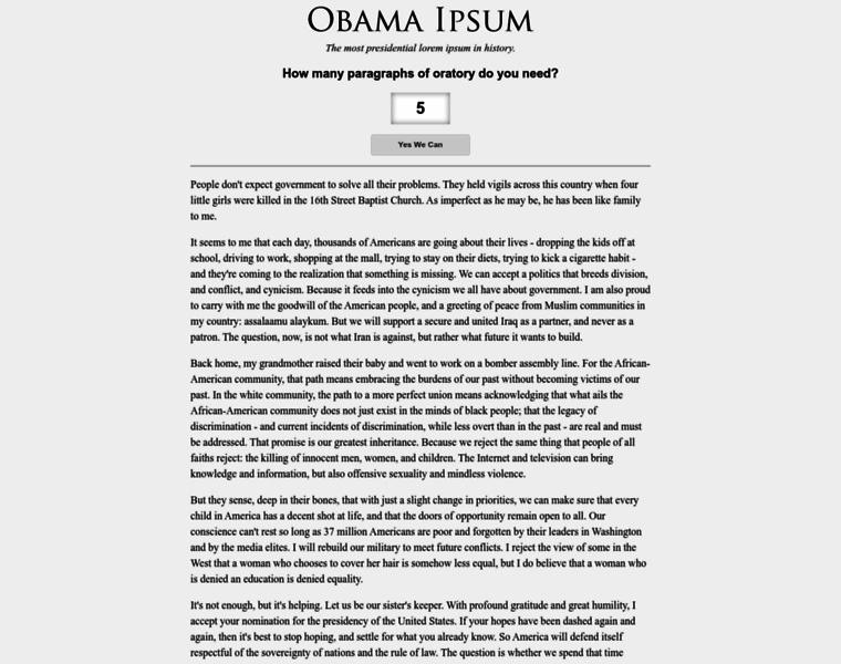Obamaipsum.com thumbnail