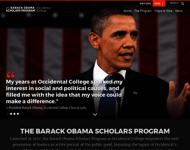 Obamascholars.oxy.edu thumbnail