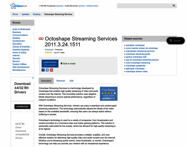 Octoshape-streaming-services.updatestar.com thumbnail