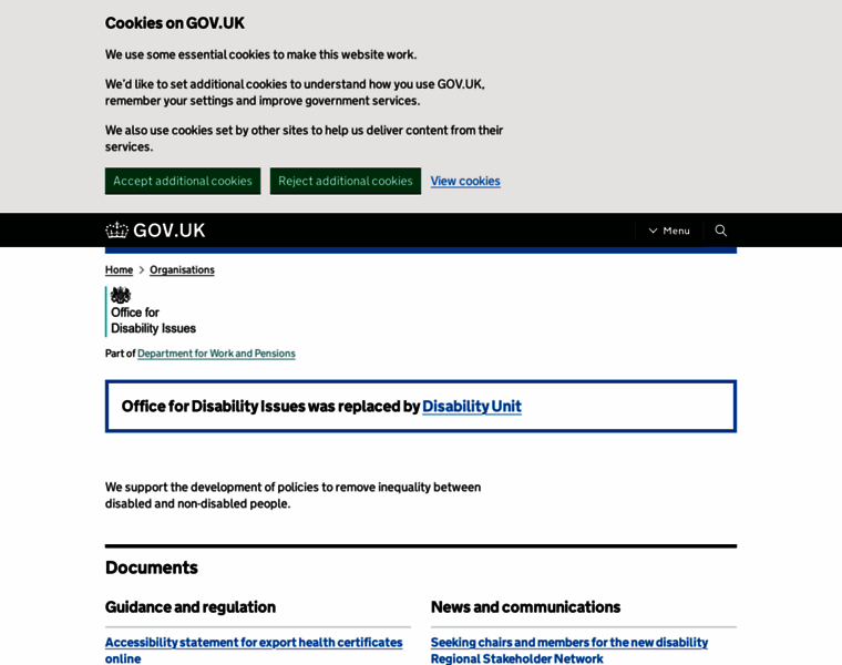 Officefordisability.gov.uk thumbnail