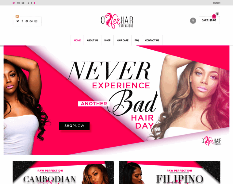 Oherhairextensions.com thumbnail