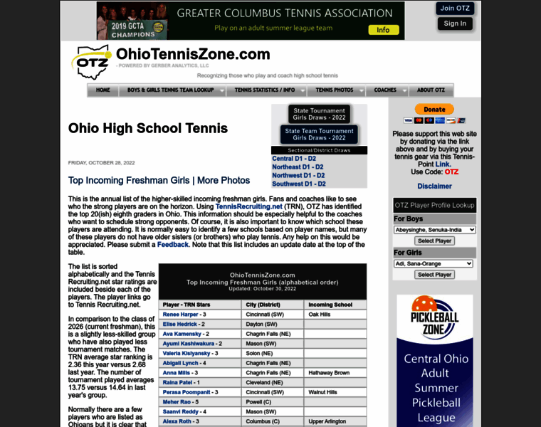 Ohiotenniszone.com thumbnail