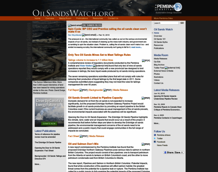 Oilsandswatch.org thumbnail