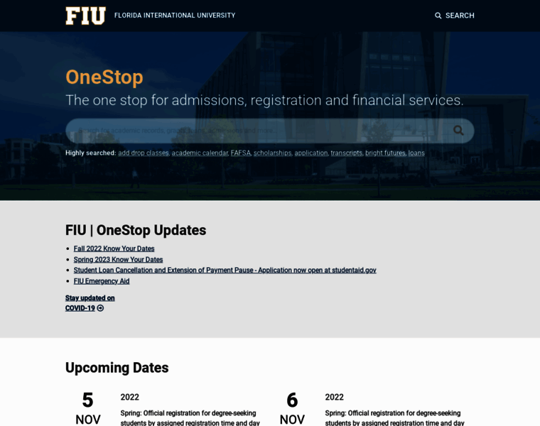 Onestop.fiu.edu thumbnail