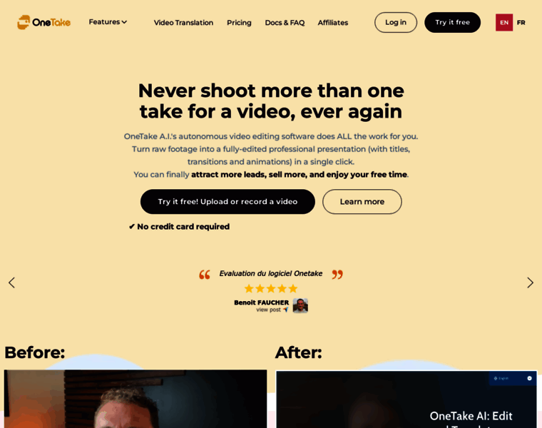 Onetake.ai thumbnail Onetake.ai thumbnail