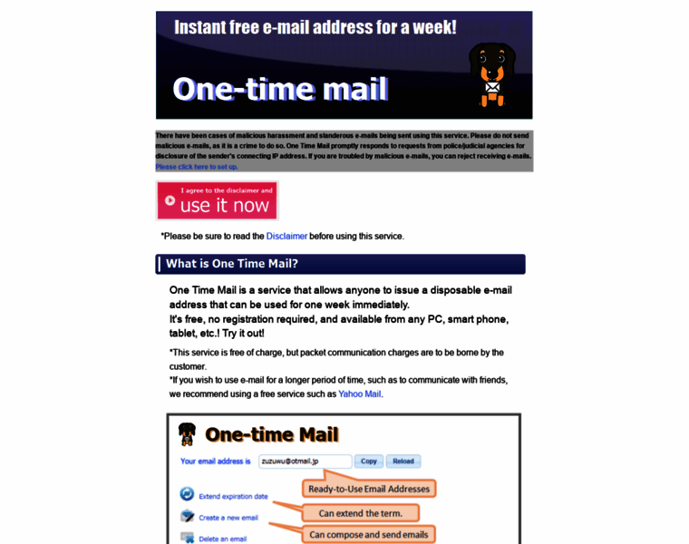 Onetime-mail.com thumbnail