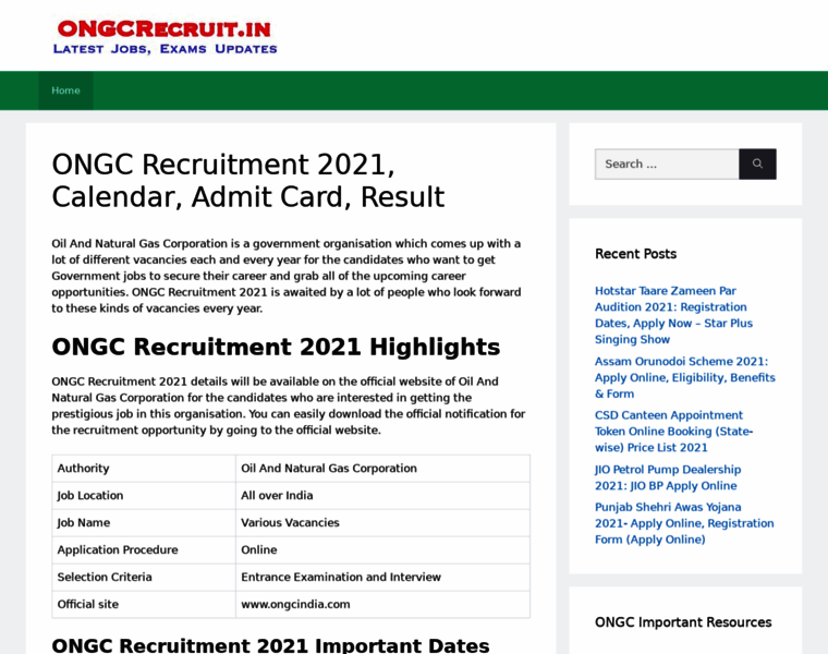 Ongcrecruitment.co.in thumbnail