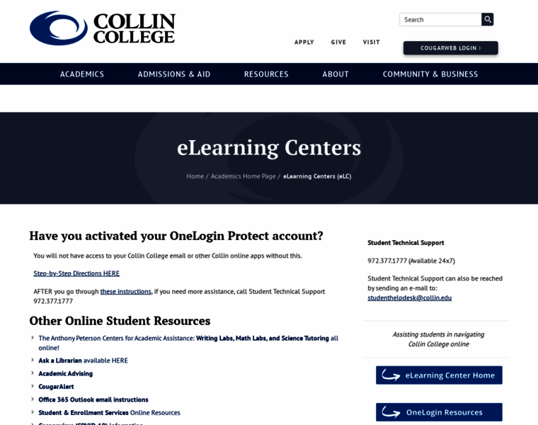 Online.collin.edu thumbnail